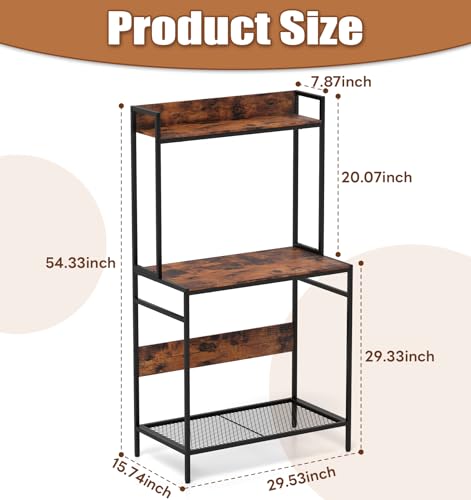 20-29 Gallon Fish Tank Stand with Plant Shelf, Heavy Metal Double Aquarium Stand with Stable Structure, 29.5" x 15.7" Tabletop fits Aquarium, Turtle Tank, or Reptile Terrariums for Home Office - Image 3