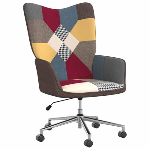 vidaXL Relaxsessel, Sessel mit Armlehne, Fernsehsessel für Wohnzimmer, Drehbarer Polstersessel Lesesessel mit Stahlrahmen, Patchwork Stoff vidaXL Relaxsessel, Sessel mit Armlehne, Fernsehsessel für Wohnzimmer, Drehbarer Polstersessel Lesesessel mit Stahlrahmen, Patchwork Stoff