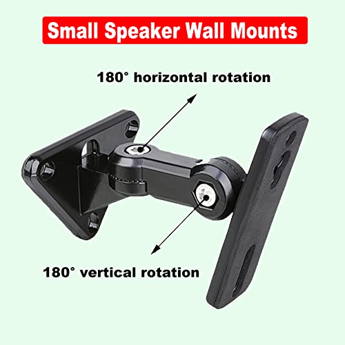 Dagcuxin Dx-151 Universal Speaker Wall Mounts For Small Speakers, Column Speakers Mounts，Bookshelf Speaker Wall Mount Brackets, Surround Sound Speaker Mounts,Hold Up To 30Lbs(2 Packs Black) #TOP1