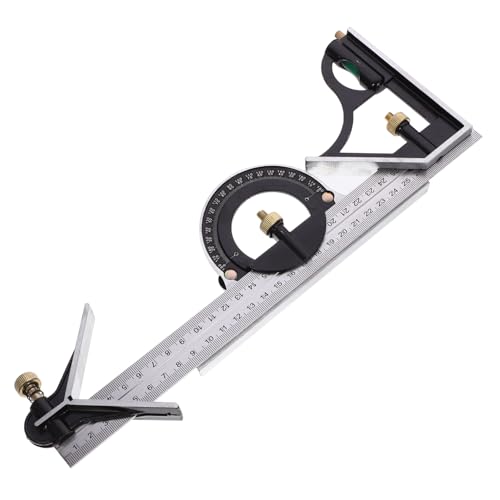 Mobestech ステンレス製多機能み合わせ角尺 定規付き工学用測定ゲージ 木工 工作用耐久性スケール マルチアングル測定ツール