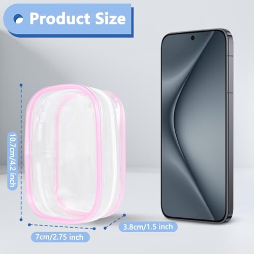 4 Pack Empty Hand Sanitizer Spray Clear Bags compatible with touchland case 1FL OZ/30ml，Mini Makeup Pouch Hand Sanitizer Holder Keychain Bag Figures Display Bags with Hook，A2