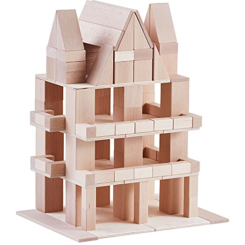HABA 306251 - Baustein-System Clever-Up! 4.0, Bau- und Entdeckersteine ab 1 Jahr, made in Germany, Beige