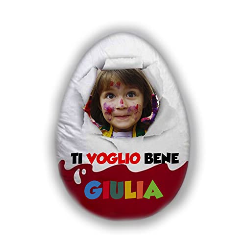 Cuscino Personalizzato A Forma di Uovo Pasqua Sorpresa Ovetto...