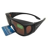 Solar Shield Fit Over Your RX Glasses Large Polarized Sunglasses (1691) + FREE BONUS CLEANING CLOTH