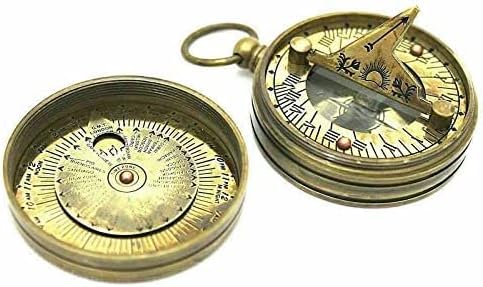 Sundial Compass, Travelling Equipment, Boat Compass, Brass Compass, Home & Decor, Gifts for Kids, Nautical Navy Compass Nautical Compass
