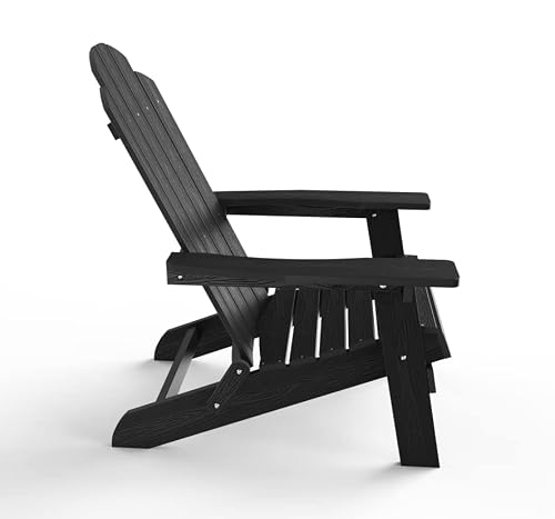 SAKSUN Folding Adirondack Chair Plastic Weather Resistant, Outdoor Chair, Patio Chairs, Lawn Chair, Outside Funiture for Porch, Garden, Deck, Fire Pit, Patio Seating