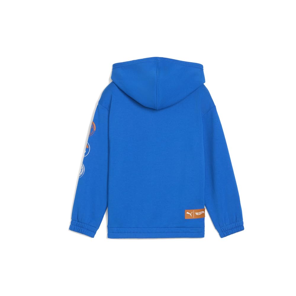 PUMA Chłopięca bluza z kapturem Hot Wheels Relaxed Cotton Graphic, Puma Team Royal, 7 lat