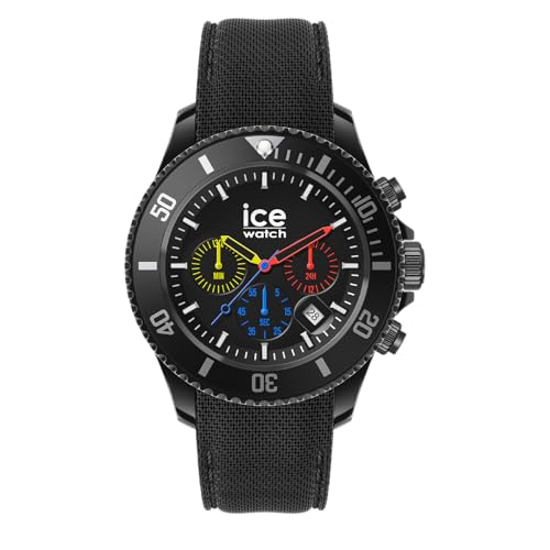 ICE-WATCH - Ice Chrono Trilogy - Montre Noire pour Homme avec Bracelet en Plastique - 021600 (Medium)