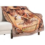 Indiana Jones Poster Movie Fleece Blankets Soft Fuzzy Plush Flannel Throw Blanket Lightweight 300GSM for All Seasons 40'x50'