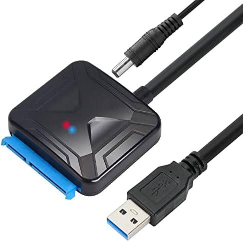 VCOM SATA to USB Adapter, USB 3.0 to SATA Cable for 3.5 2.5 Inch SSD HDD SATA III Hard Drive Disk, Support UASP Compatible with USB 1.1/2.0/3.0 (with External 12V/2A Power)
