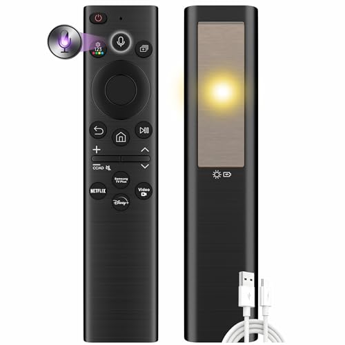 Replacement for Samsung Smart TV Remote Control, Rechargeable Samsung Solar TV Remote 2026-2019, Universal, Fast Charging, Solarcell, Free USB C Cable, Voice, Bluetooth. 2-Year Warranty