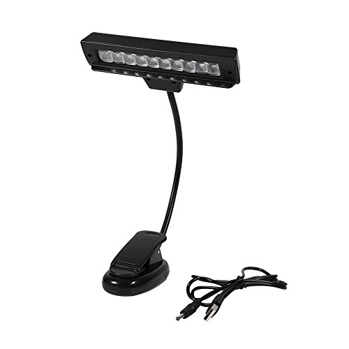 FAUOSWUK Lampada a Morsetto Portatile con Luce a Clamp/Holder da 10 LED per Locali Notturni, Scrivanie CA 110 V ~ 220 V (#1) (#1)