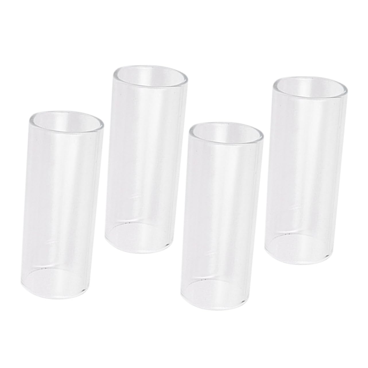 CIMAXIC Glass Guitar Sliders for Electric 4 Pack Chrome Slides for Guitar Accessories