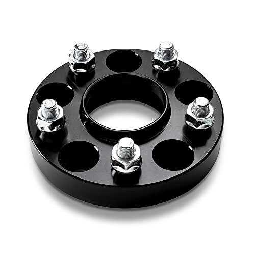 Customadeonly 2 Pieces 1" 25Mm Hub Centric Black Wheel Spacers Bolt Pattern 5X114.3 5X4.5 Center Bore 70.5Mm Thread Pitch 14X1.5 Studs Compatible For 2015 2016 2017 2018 Mustang #TOP3