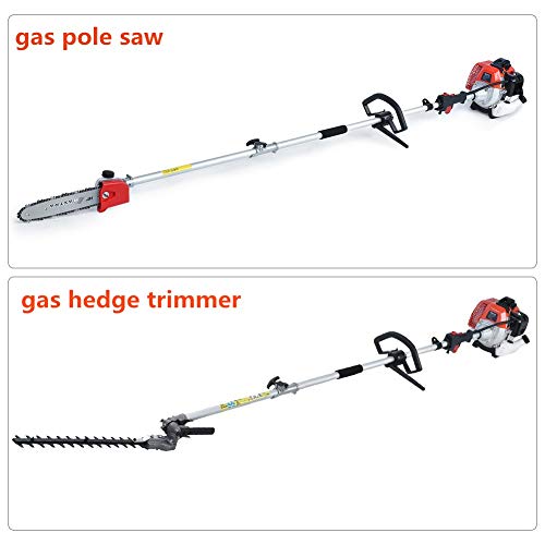 Reach To 16 Feet Gas Pole Saw For Tree Trimming,Cordless Gas Pole Chainsaw Hedge Trimmer Grass Brush Cutter Multifunctional Tools #TOP2