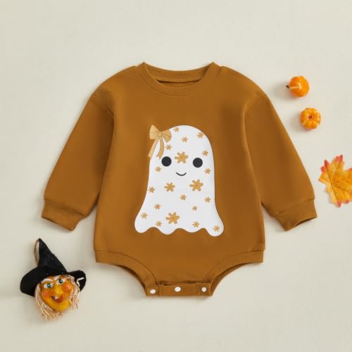 My First Halloween Baby Girl Outfit Newborn Spooky Sweatshirt Romper Long Sleeve Bubble Jumpsuit Sweater Clothes2