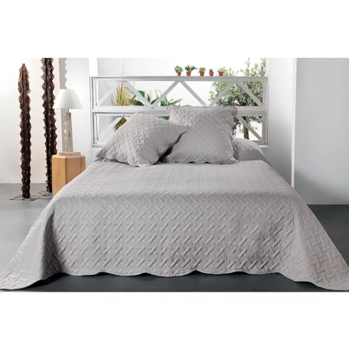Bouti Linder contemporáneo gris claro de 230x250 cm para cama de matrimonio 2