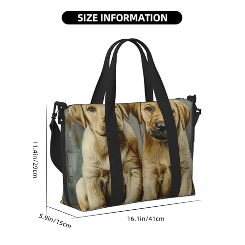 Bolso de mano versátil con estampado de perros para fin de semana y negocios 4