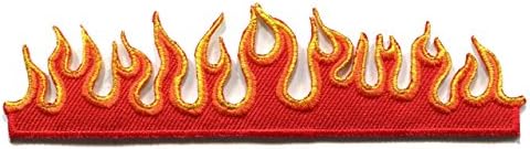 Fire Flame Motorcycle Biker Tattoo Embroidered Iron On Patch Sew Applique DIY Patches