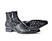 Jo Ghost 3516 Italian Black/Lazer Cut Leather Boots with Studs and Zippers