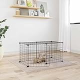 Hasenstall Zwergkaninchenkäfig,8-TLG. Haustierkäfig mit Tür Schwarz 35x35 cm Stahl,Käfig für Katzen,Hamster,Kaninchen,Haustiere