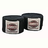 Amber Athletic Gear Cotton Handwrap 180inch Black (1 Pair)