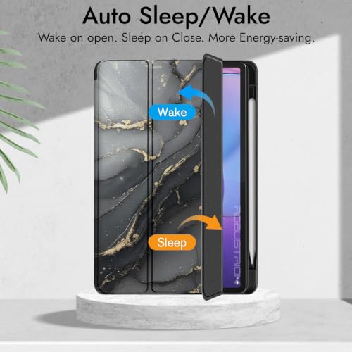 Image of Robustrion Case for Lenovo Idea Tab Pro 2nd Gen 13 inch Cover Case with [Pencil Holder] [Soft Flexible Case] for Lenovo Idea Tab Pro Gen 2 Cover Case 13 inch [Auto Sleep Wake Support] - Ocean Black