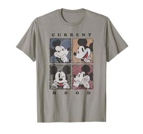 T-shirt Disney Mickey Mouse Classic Mood Grid anti-déformation en coton doux durable