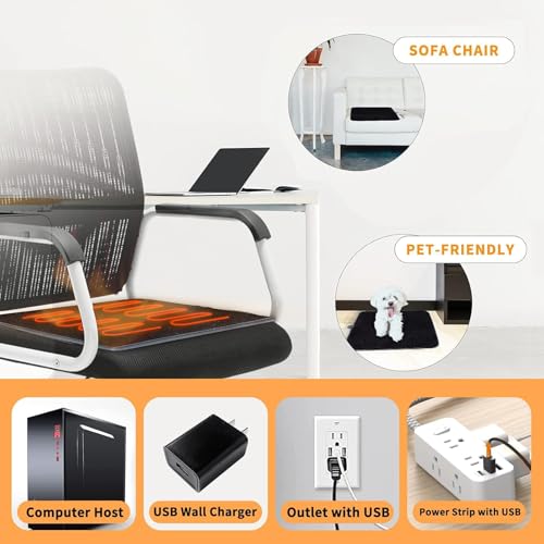 Coussin chauffant pour chaise USB pliable 3 réglages