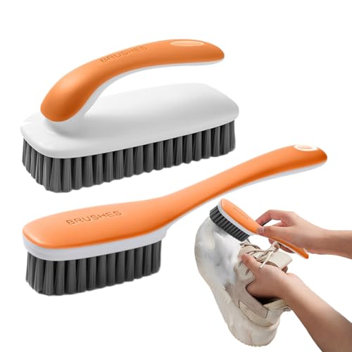 Stain Remover Brush – Durable Shoe Scrubbing Tool | Multi-Purpose Household Cleaning with Ergonomic Grip, Double Design For Removing Dirt Stains From Shoes Clothes Floors And Kitchen Surfaces