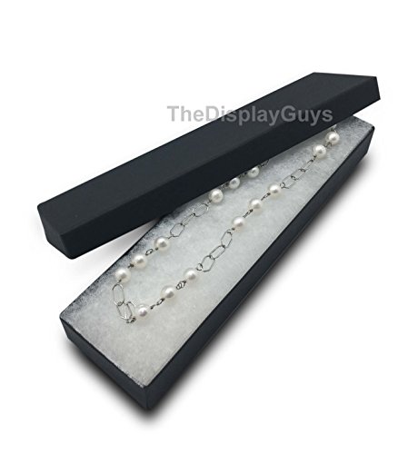 TheDisplayGuys - 25-Pack #99 Cotton Filled Cardboard Paper Jewelry Boxes Gift Case - Matte Black (5 Sizes Assortment) - for Shipping or Storage