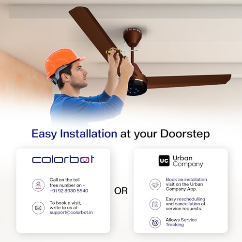 Image of Colorbot Stella BLDC Ceiling Fans 1200mm | BEE 5 Star Rated 370 RPM | Savings up to 65% | Remote Control (Boost, Timer, LED, Reverse Mode) | 4 Years Warranty (Cocoa Brown)