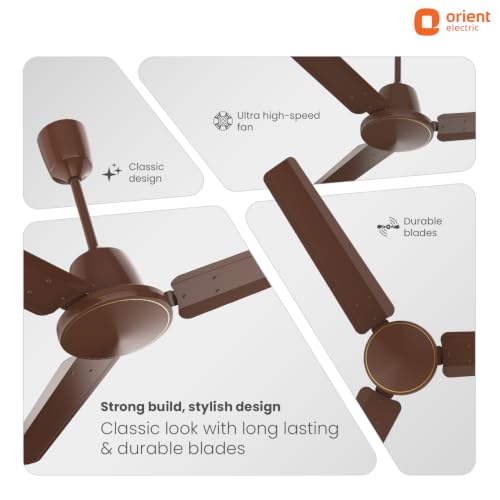 Image of Orient Electric Apex Swift 1200mm BLDC Ceiling Fan with Remote | BEE 5 Star Rated | High Speed, Energy Saving Motor | 210 CMM Air Delivery | Inverter Compatible | 3 Year Warranty by Orient |Clay Brown