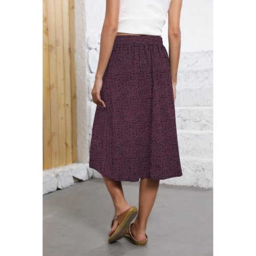 Image of Witsmile Flowy Skirt Elastic High Waist A-Line Skirt with Pockets Bohemia Cover-up for Women 2026 Trendy(S-2XL)