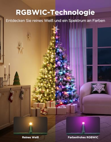 Govee Christmas Sparkle String Lights, 20M RGBWIC-Leuchten mit 250 LEDs – Ansicht 2