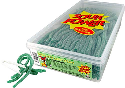 Sour Power Green Apple Straws, 200-Count Tubs(Pack Of 2) ( Packaging May Vary ) #TOP1