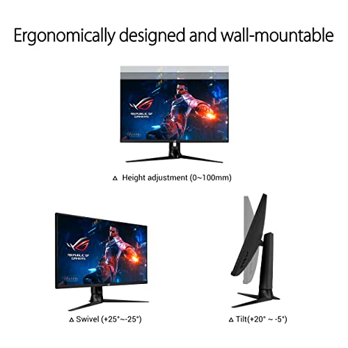 ASUS ROG Swift PG329Q - 32 Zoll WQHD Gaming Monitor - 175 Hz, 1ms GtG, G-Sync kompatibel, DisplayHDR 600 - Fast-IPS Panel, 16:9, 2560x1440, DisplayPort, HDMI, USB-Hub, ergonomisch – Bild 6