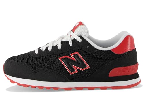 New Balance 515 V1 Lace-up Sneaker, Black/True Red, 12 Wide US Unisex Little_Kid4