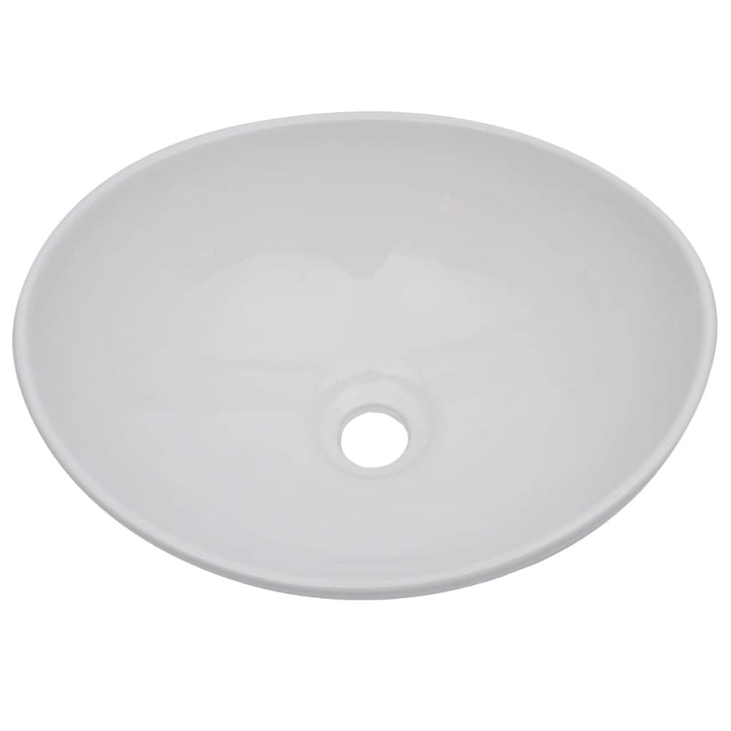 2-TLG. Juego de muebles de baño gris con lavabo de cerámica, estante de pared de madera y marco de metal, 60 x 40 x 16,3 cm, lavabo ovalado, ahorro de espacio para baño, lavabo, inodoro