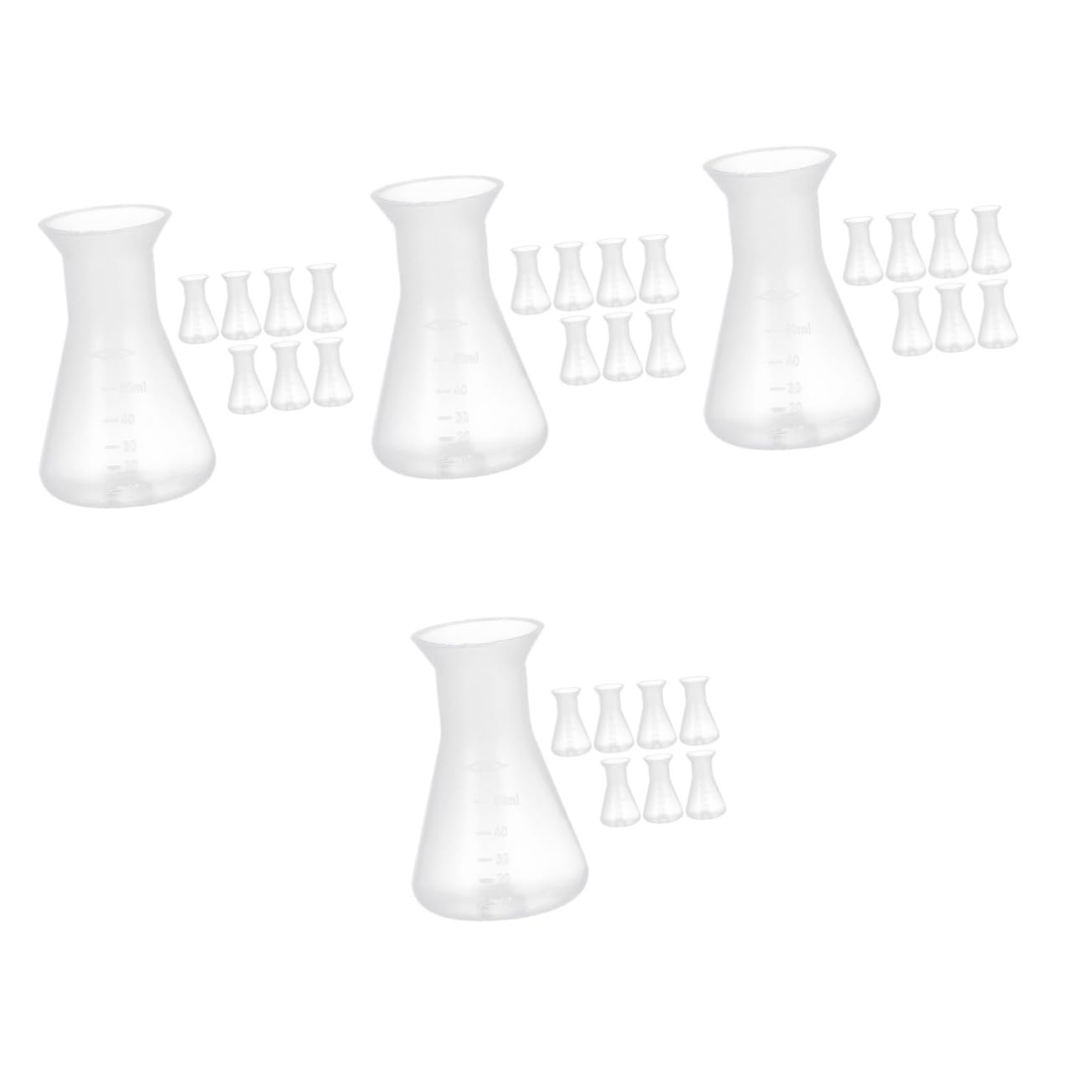 ULTECHNOVO 32piezas Frascos Erlenmeyer Para Laboratorio Frascos Cónicos Graduados De Diseño De Cuello Estrecho Para Experimentos Científicos y Mediciones Precisas