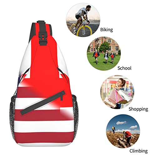 Mochila cruzada unisex con banderas de EE.UU. y Georgia miniatura 7