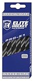 Elite Hockey, Pro-Z1, Waxed Ice Hockey Skate Laces, One Pair (Black, 108 inches)