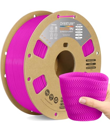 Image of OVERTURE TPU High Speed Filament 1.75mm Flexible Roll, 95A Soft 3D Printer Filament, 1kg Spool (2.2 lbs), Fit Most FDM Printer (HS TPU Neon Magenta)