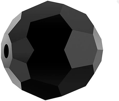 Adabele - 100 cuentas redondas facetadas austriacas de 0.31 pulgadas (0.315in), color negro azabache compatible con 5000 cristales de Swarovski