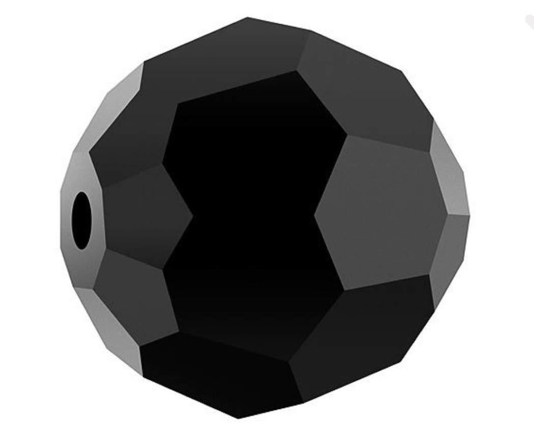 Adabele(6mm & Jet) - 24 Austrian Round Crystlal Beads Crystal Clear Alternative For . Preciosa Crystalized 5000