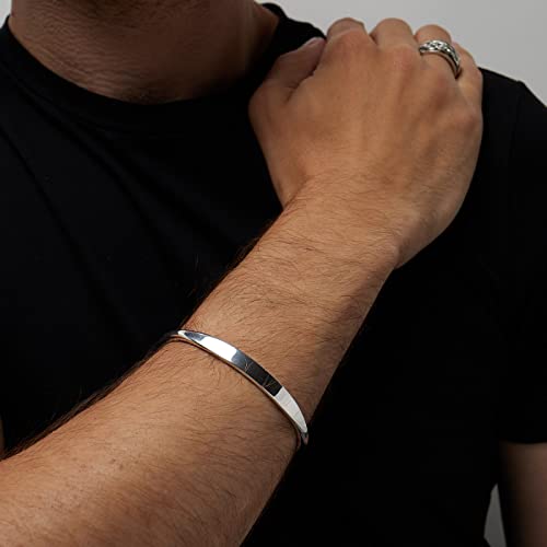 Mens Torque Bangle Bracelet - Solid Heavy 925 Sterling Silver Bangle Bracelet for Men - Plain Silver Bracelet For Man, Gent - Jewelry Gift for Him4