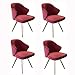 WLZWZ Krzesła do Jadalni Nowoczesnej Kuchni Nowoczesne Krzesło Jadalni Zestaw 4 Krzesło Kuchenne Metalowymi Nogami Aksamitne Siedzisko Oparcia Do Biura Jadalnia Kuchnia Sypialnia (Color : Red)
