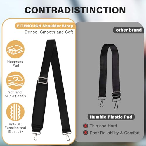 Image of Universal Shoulder Strap - 57 inch Adjustable Bag Strap Replacement Non-Slip Crossbody Purse Strap with Metal Swivel Hooks for Laptop Shoulder Bag Messenger Bag Crossbody Bag Black