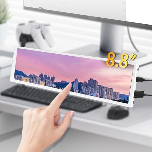 Image of Sanpyl 8.8 Inch Touchscreen Monitor, 1920x480 5 Point Touch Long Bar Display Secondary Screen for PC Case, CPU GPU Data Monitor
