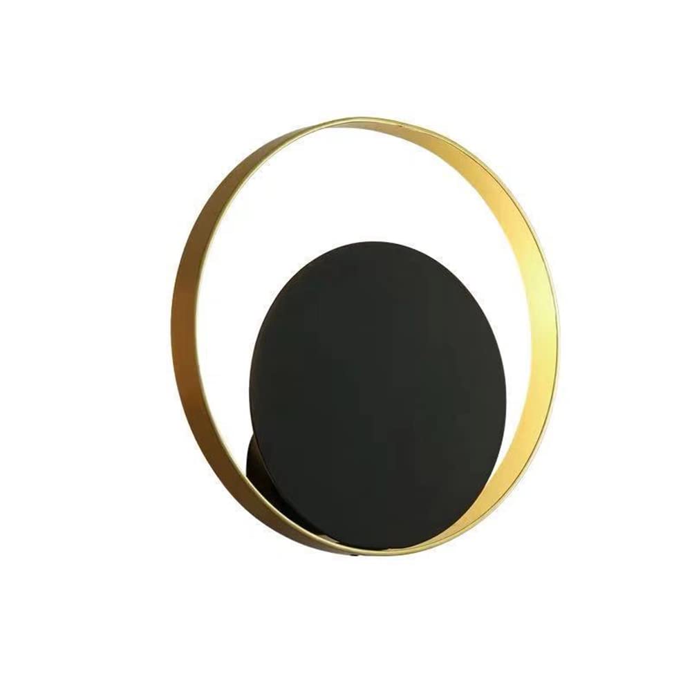 SXECAEPS Wall Lamps Sconces Light Indoor Led 7w 3000k Warm White Metal Gold Round Modern Decorative Sconce for Living Room Bedroom Hallway Corridor